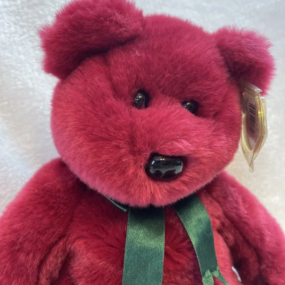 1996 Ty Teddy Bear Beanie Baby 14” Cranberry 